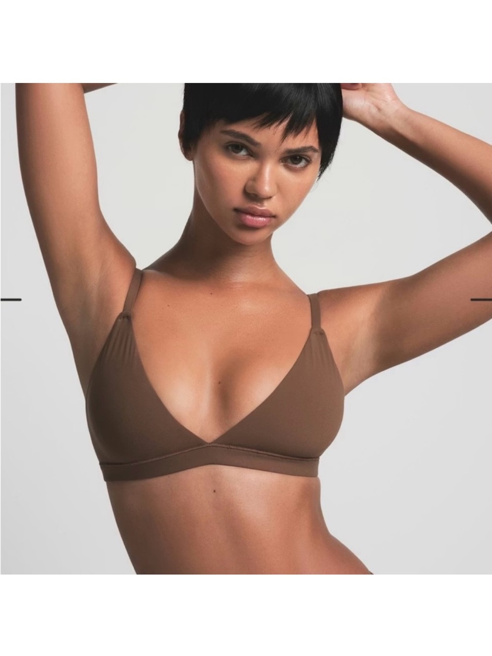 SKIMS Fits‎ Everybody Triangle Bralette in Cocoa Brown